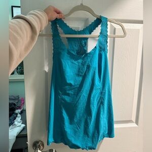 Lululemon Athletica Turquoise Tank Top with Lace Detail